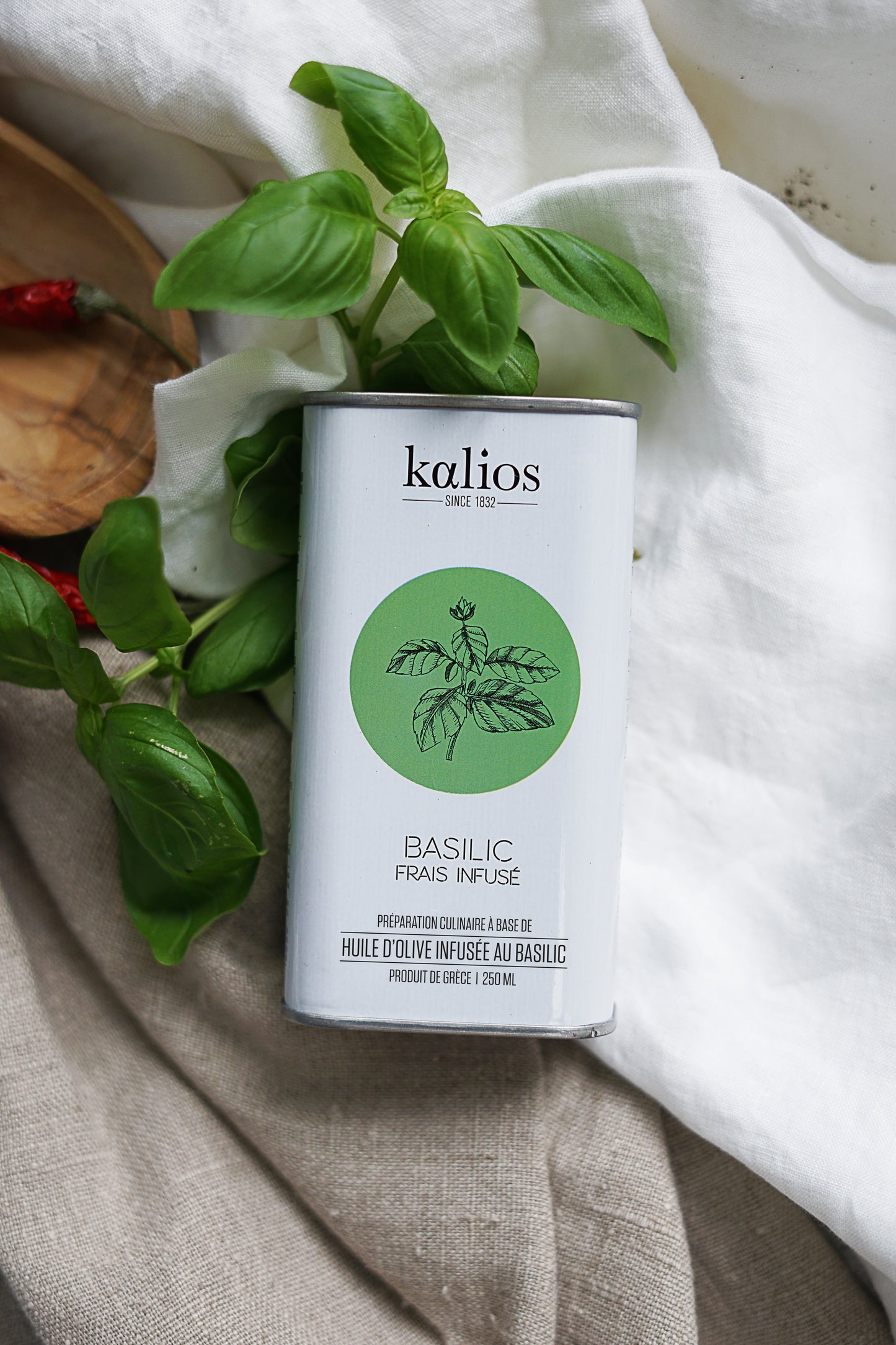 KALIOS - HUILE D'OLIVE BASILIC (bidon) - 250ml