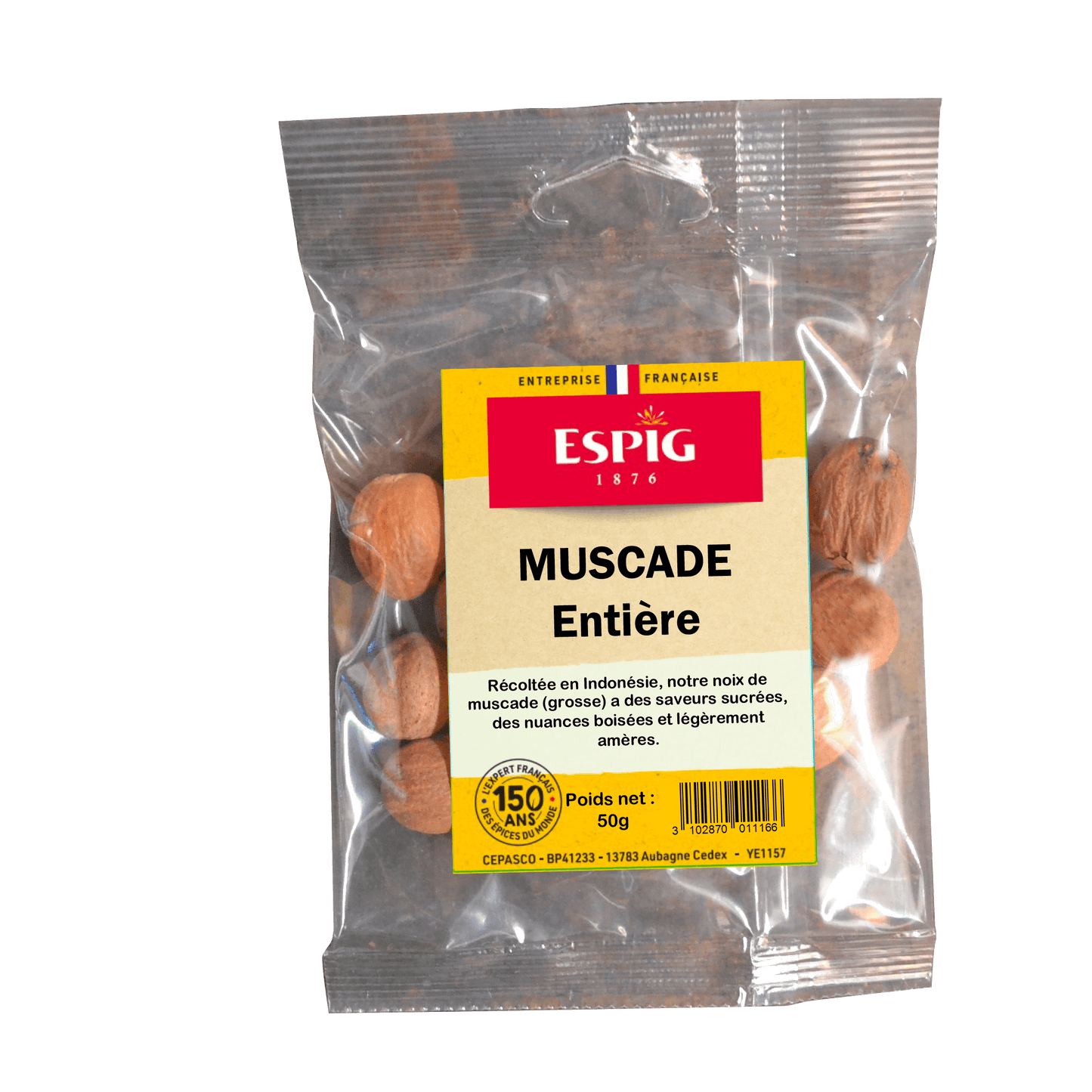 ESPIG - NOIX DE MUSCADE MOYENNES - 50g