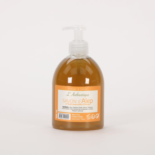 ALEPIA - SAVON D'ALEP LIQUIDE HE ORANGE - 500ml